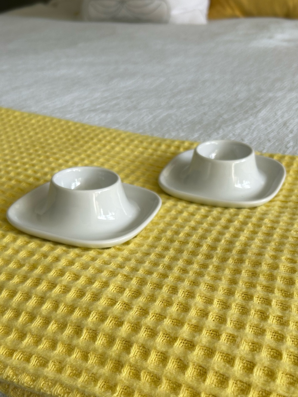 IKEA White Ceramic Poached Egg Cup Duo
